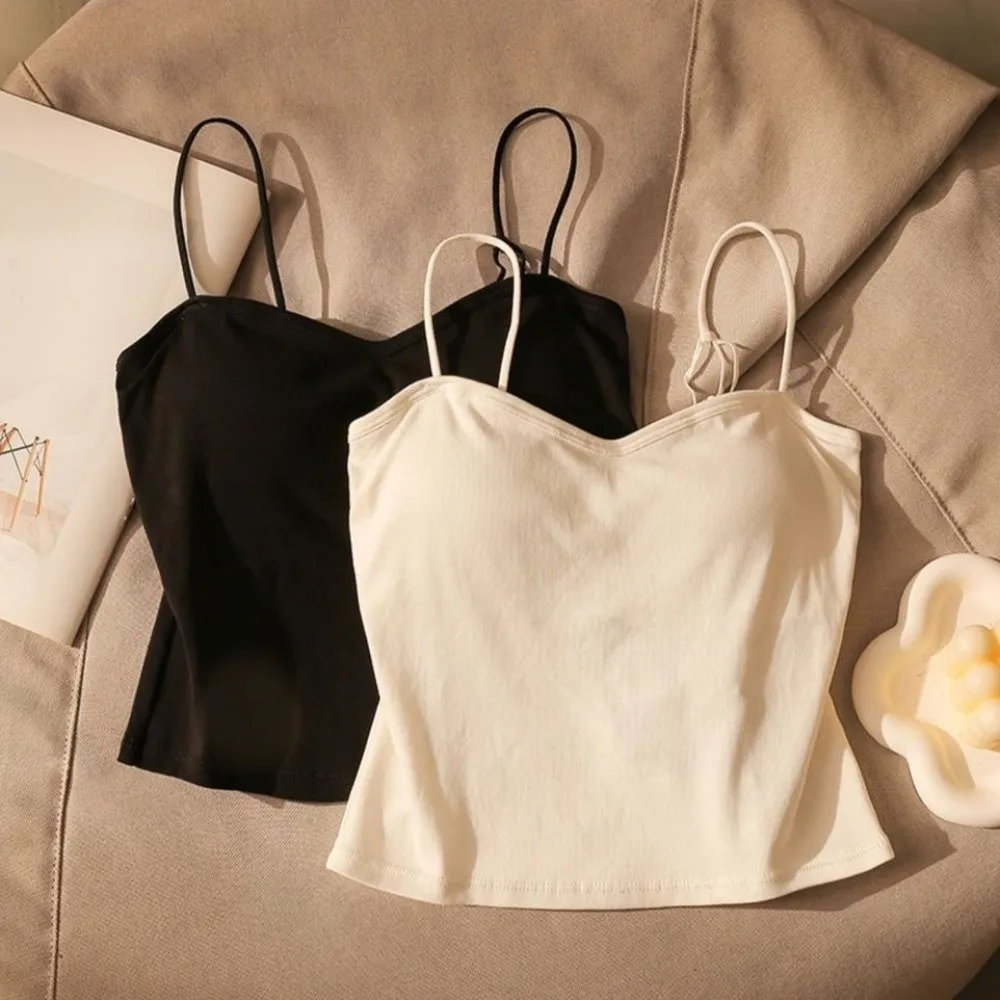 

Sweet Cotton Spider Web Crop Top Backless Slim Fit Camisole Top with Bra Pads Korean Style Hollow-out Vest Tops Beach Wear