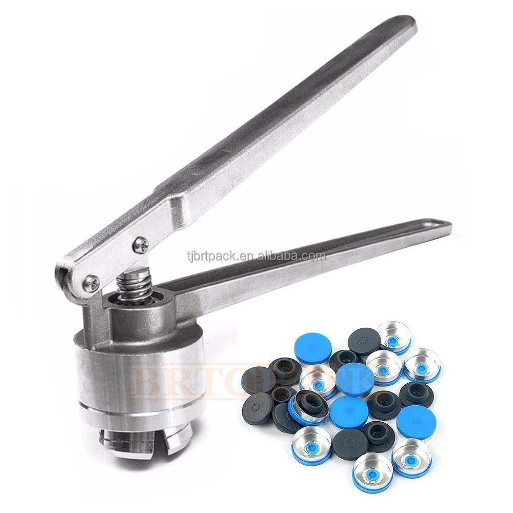 2025 Promozione Palmare Piccolo Manuale Tappo di Bottiglia Fiala Piegatrice 20mm 15mm 13mm Semiautomatico 1 Anno per Alimenti Bevande Chimiche