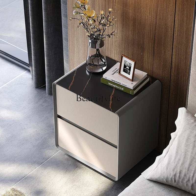 FG17Home Bedroom Bedside Cabinet Simple Italian Slate Bedside Table