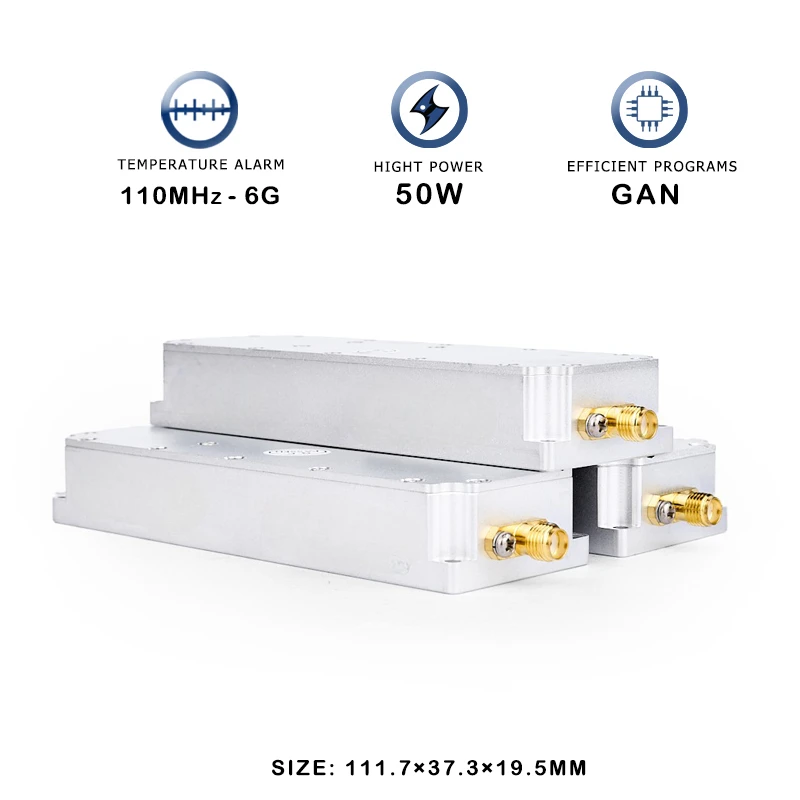 50W GaN Module with circulator 400-500MHz 500-600MHz 600-700MHz 700-800MHz 800-900MHz 900-1000MHz 433MHz 1.2GHz 5.8GHz