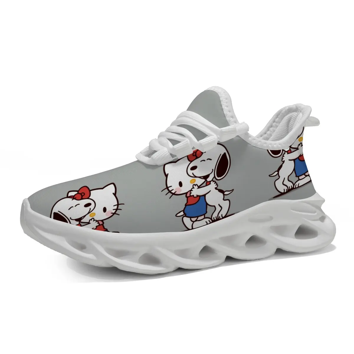 

Кроссовки Hello Kitty 2025 г., модные милые туфли на плоской подошве с низким вырезом для девочек в стиле ретро, студенческая повседневная обувь в цветную полоску с героями мультфильмов