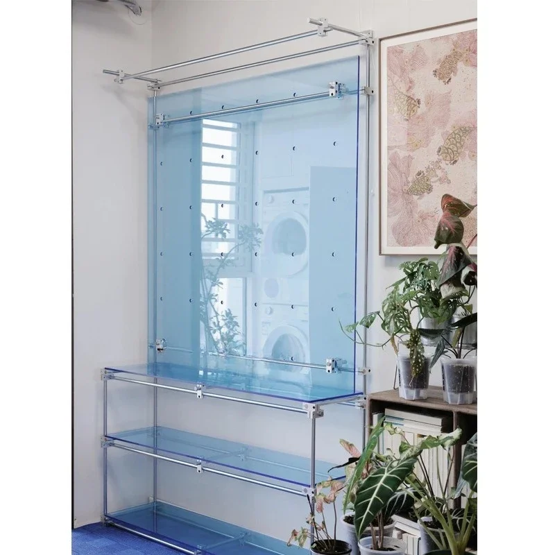 

Blue flower stand, optical axis hole board rack, floor-to-ceiling multi-layer storage rack