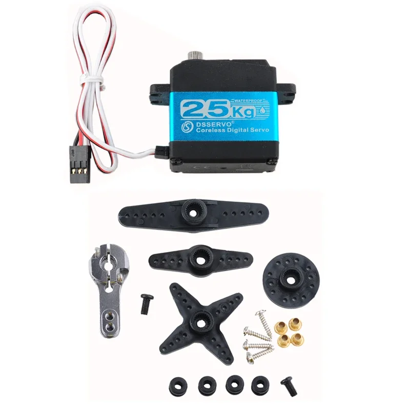 couple élevé 180 de servomoteur numérique sans noyau de 25KG DS3225 PRO ° /270 °   Engrenage métallique + servos de bras 25T, pièces de bricolage pour modèle de Robot de voiture RC