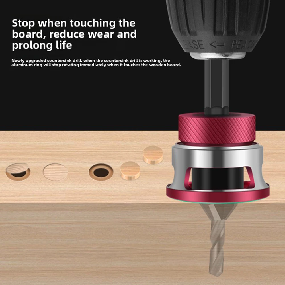 Stepped Countersink Bit For Furniture Making Non-Marring Free-Spinning Stop Collar Customed Cabinetry And Furniture Assembly