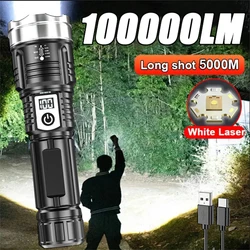 Super Long Range Tactical Torch High Power LED Flashlight USB Rechargeable Strong Light Lamp Outdoor Portable Lantern Waterproof