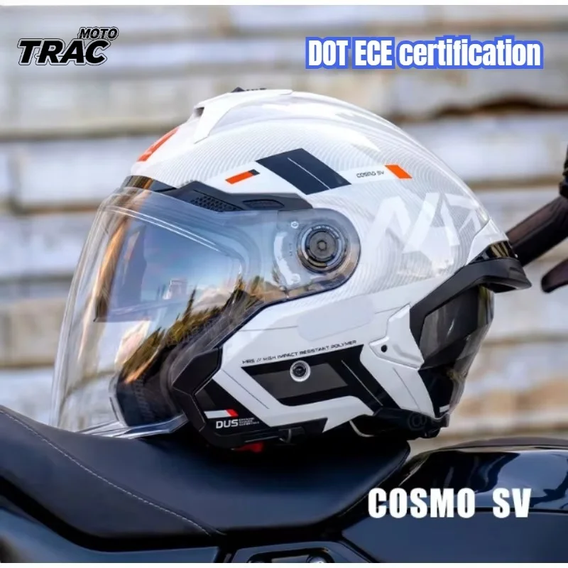 DOT ECE Motorcycle Helmet Double Visor Helmets MT Cascos Para Moto EU Size Casco Women Scooter Casque Moto Blue Cosmo SV JET