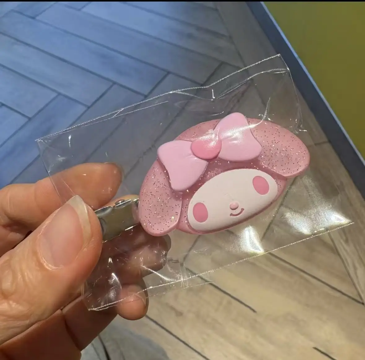 Sanrio Characters Pink Glitter Hair Clips Blind Box Hello Kitty My Melody Kuromi Cinnamoroll Hair Pins for Girls