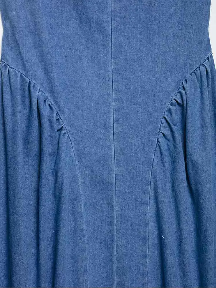 Vestido vaquero de cintura alta con espalda descubierta, diseño versátil, temperamento a la moda para mujer, estilo europeo