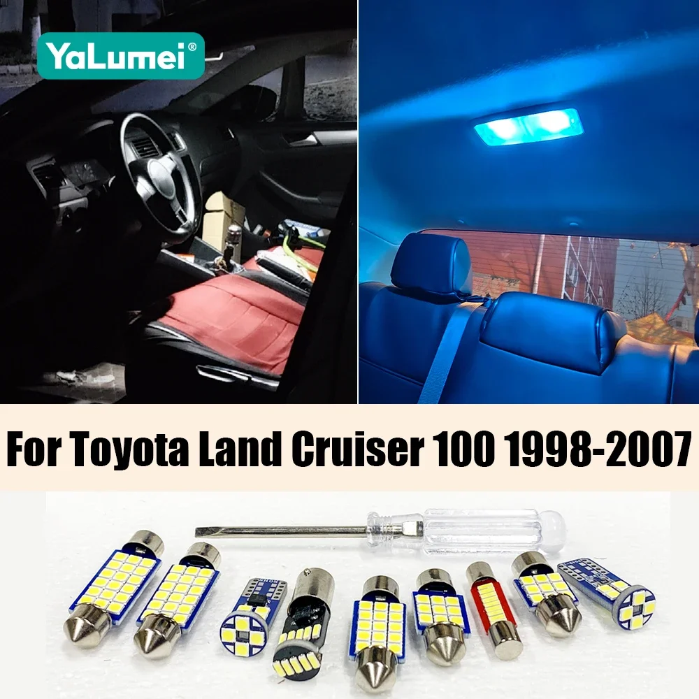 

For Toyota Land Cruiser 100 LC100 1998-2002 2003 2004 2005 2006 2007 11pcs Car LED Interior Dome Lamps Trunk Lights Accessories