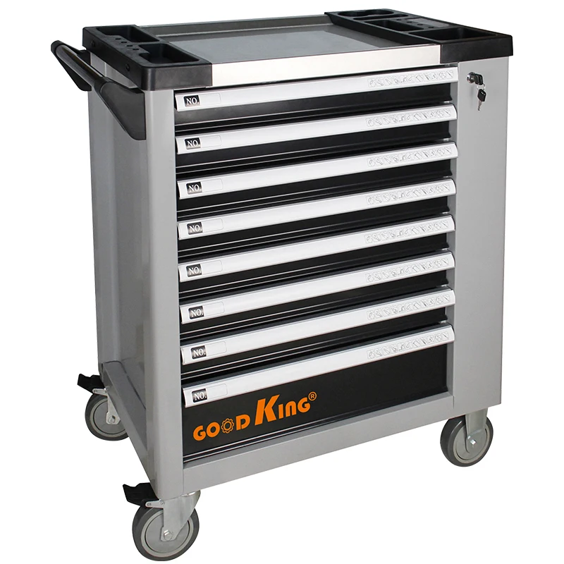 2024 7 Drawer Rolling Metal Tool Cabinet Trolley Workshop Repair with Lock Hot Sale