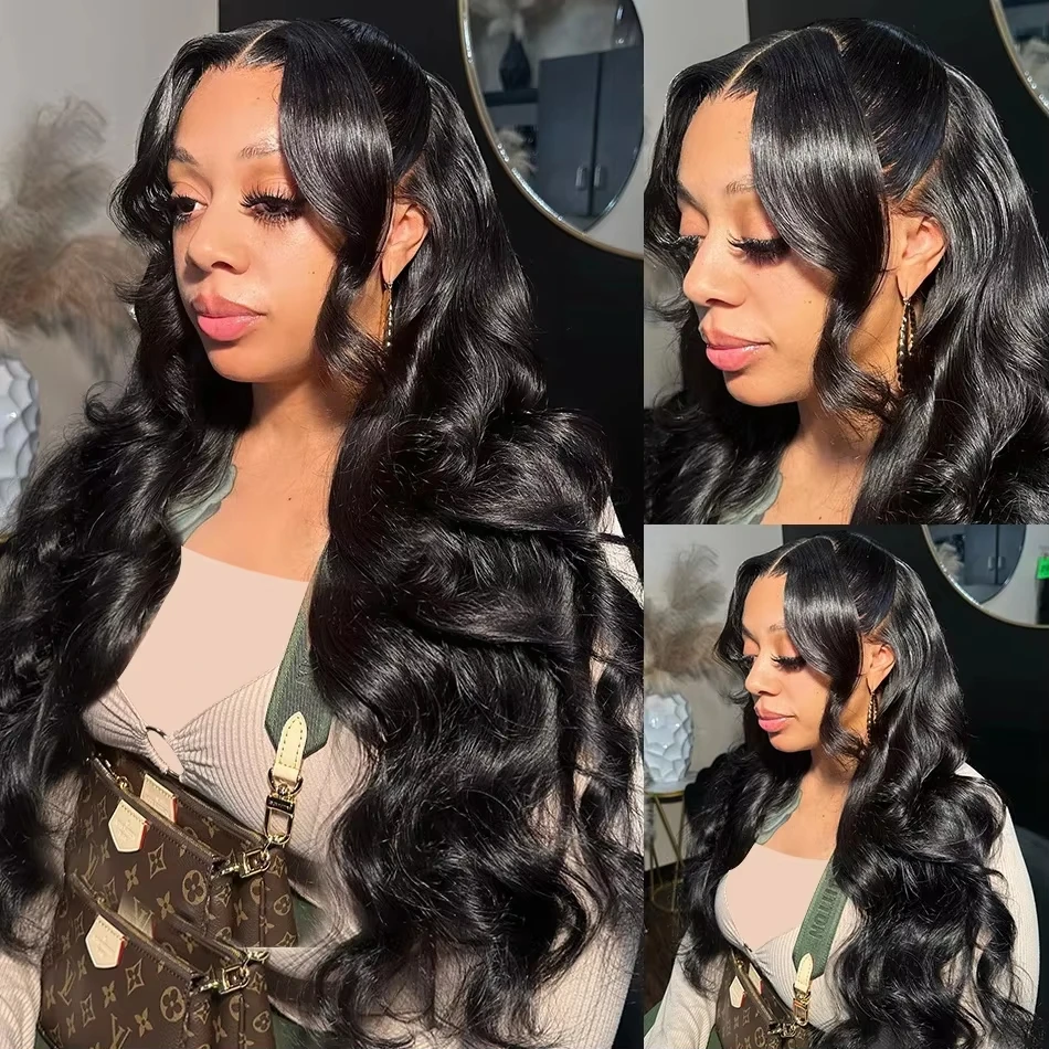 13x6 Glueless Pre Plucked 13x4 200 220 Density Brazilian Body Wave HD Wig Lace Front 30 40 Inch Human Hair Lace Frontal Wigs image 3