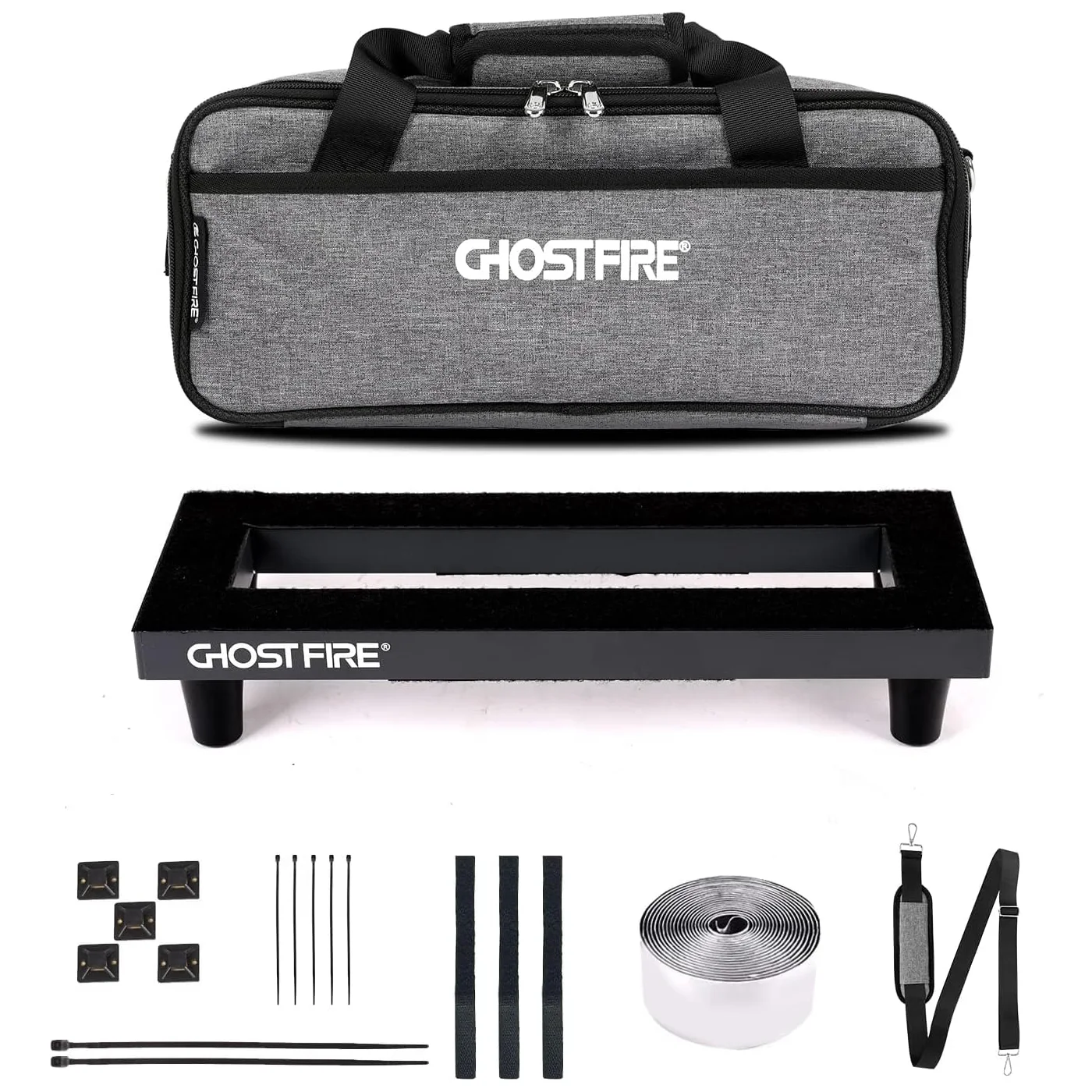 

Ghost Fire Aluminum Alloy 0.8lb Super Light Guitar Pedal Board Effect Pedalboard With Carrying Bag