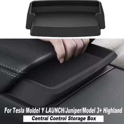 For Tesla Moldel Y LAUNCH/Juniper/Model 3+ Highland Central Control Glasses Pocket Storage Box Armrest Key Sunglasses Bag Case