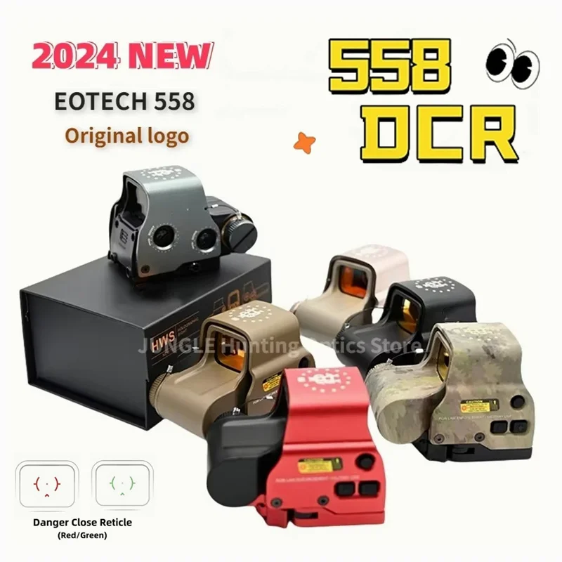 

2024 New EOTECH 558 DCR Red Dot Holographic Sight Airsoft Hunting w/ G33/G43/G45 3X 5X Magnifier Fit 20mm Rail Mounts & QD Lever