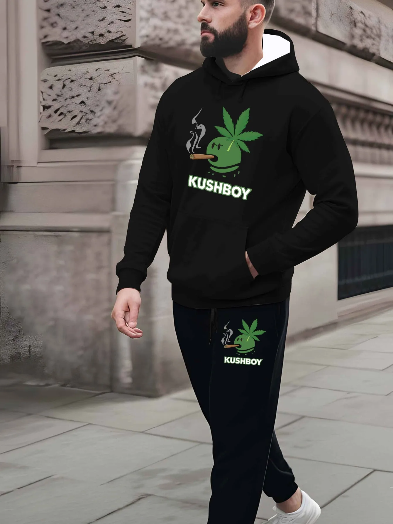 

2025-26 Autumn Men's Sports Set Y2K Street Fashion Hoodie Two Piece Set 3D Printed Hip Hop Printed Suitable for Daily Wearing