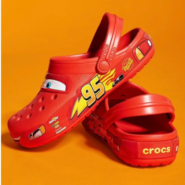Aoger Disney Lightning Mcqueen Pixar Cartoon Solid Waterproof Slippers Ankle-wrap Outdoor Beach Shoes Sandals Casual Eva Gifts