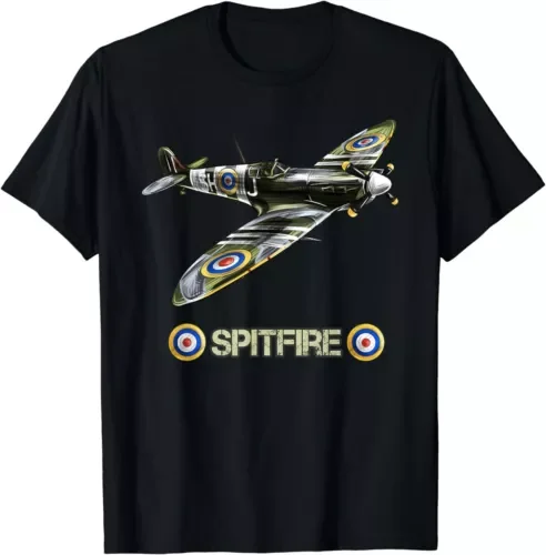 Cool British Aircraft Supermarine Spitfire Fighter Tee T-Shirt Anime Graphic T-shirts High Quality 100%Cotton Short Sleeve