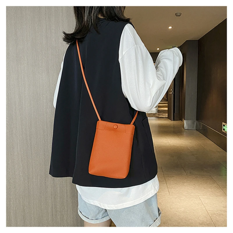 Summer Ladies Crossbody Bag Fashion Simple Mini Bucket Bag Solid Colour Female Phone Handlbag New Ladies Cross Bag