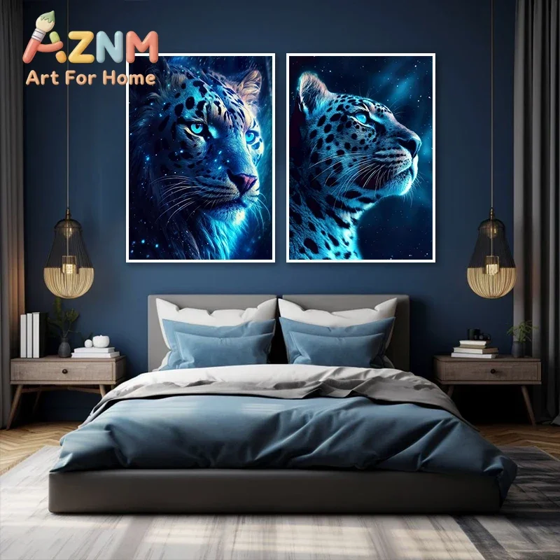 Abstract Cosmic Creatures Elder Dragons Sight Lion Tiger Panther Poster Print Canvas Painting Wall Art Living Room Home Decor