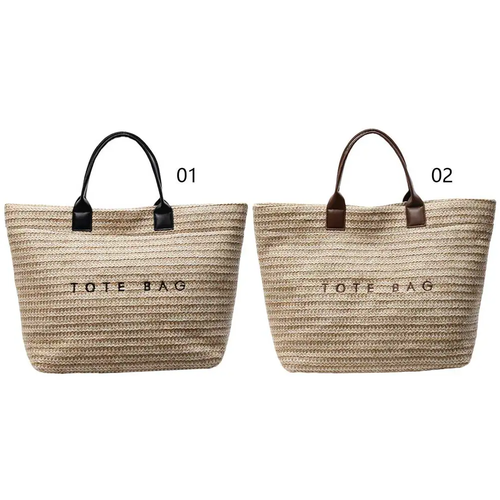 

Straw Beach Tote Bag Fashion Shoulder Bag Woven Bag for Women Travel Vacation