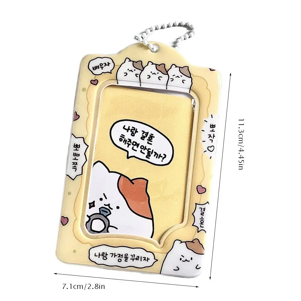 Funda de tarjeta de identificación con dibujos animados de conejo, lindo colgante INS, cubierta de tarjeta de identificación, estilo coreano, gato, soporte para sesión fotográfica, estudiante