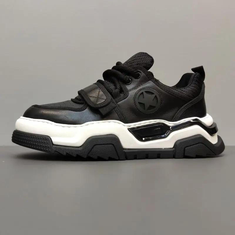 

Мужские кожаные кроссовки премиум-класса Star oes: удобные, легкие, на липучках, в стиле Dad Shoes, модные повседневные кеды