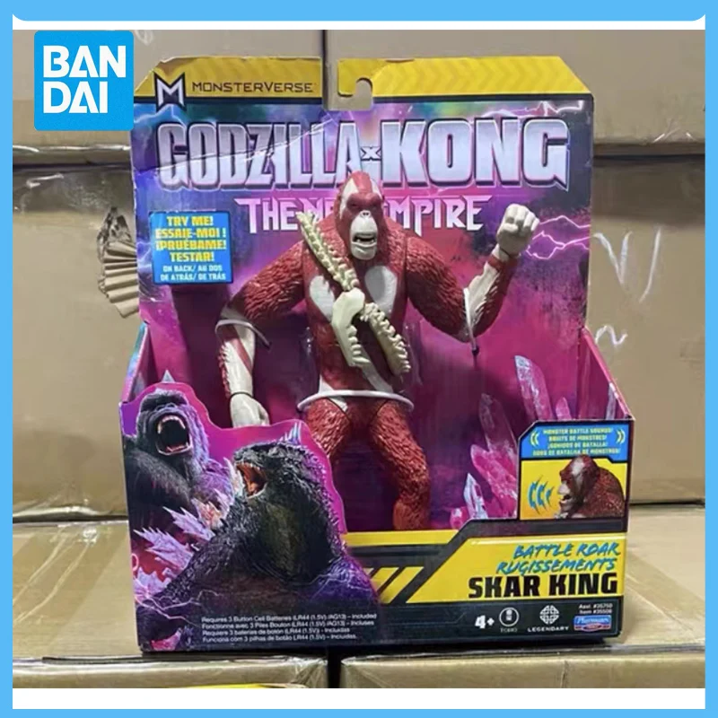 Original Bandai Godzilla Vs Kong Movie King of The Skullcrawler Monsters Anime Action Figures Christmas Present Children's Toys