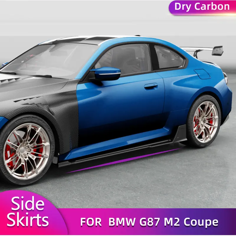 

Prepreg Dry Carbon Car Side Skirts Extensions for BMW G87 M2 Coupe 2-Door 2022 2023 Racing Door Bumper Apron Lip Body Kits