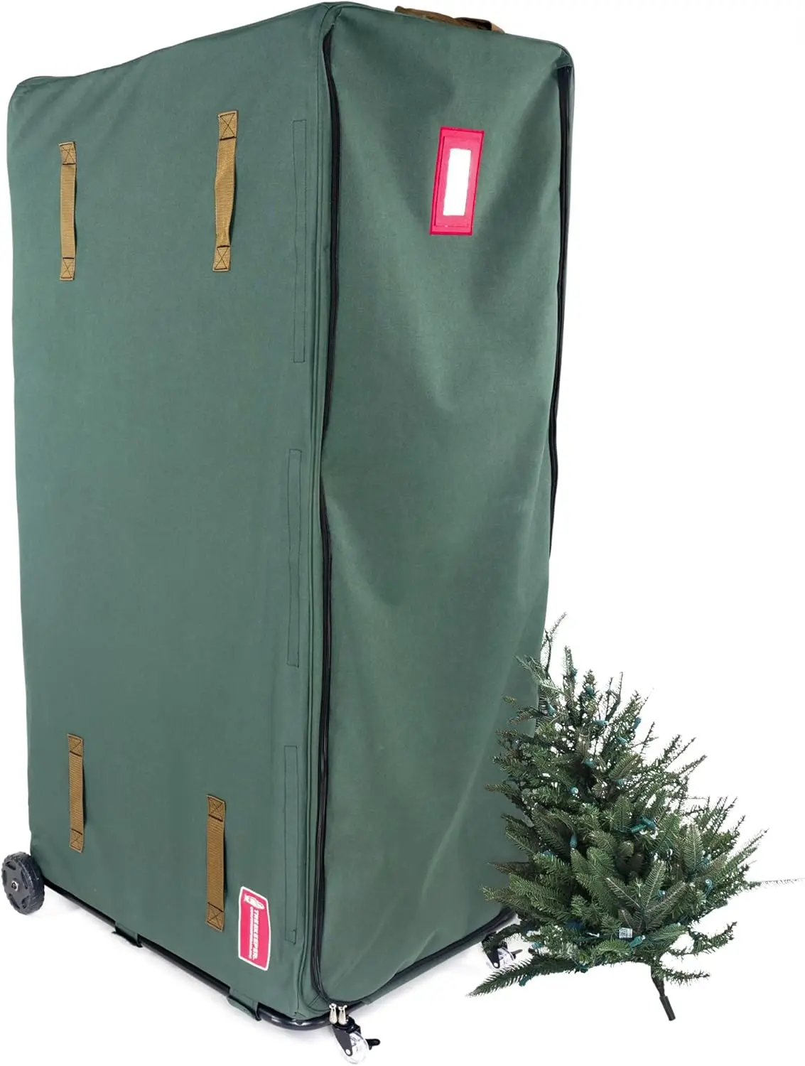 Christmas Tree Storage Bag Heavy Duty Frame with Wheels to Fit Artificial Trees up to 15 Feet Tall Separated Net Storage Area