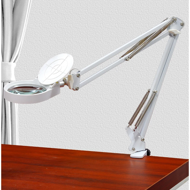 Imagem -06 - Dobrável Lupa com Luz Led Terceira Mão Ferramenta de Solda Braçadeira de Mesa Usb Lupa Soldagem Leitura Table Lamp 15x Branco