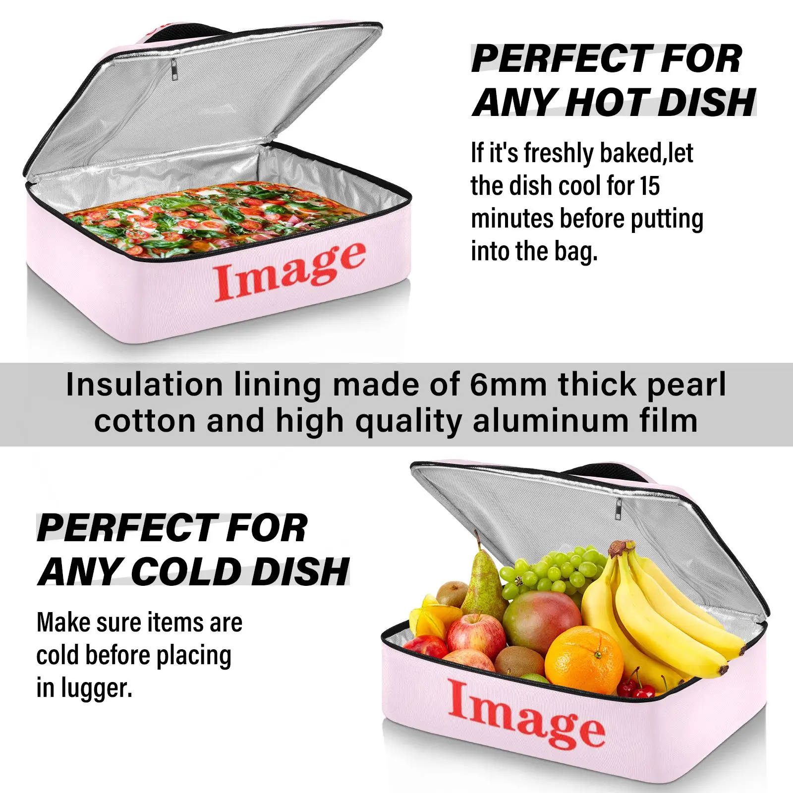 Pizza Bag Custom image Insulated Bag Cooler Bag Insulation Folding Picnic Portable Ice Pack Food Thermal Bag Food Delivery Bag