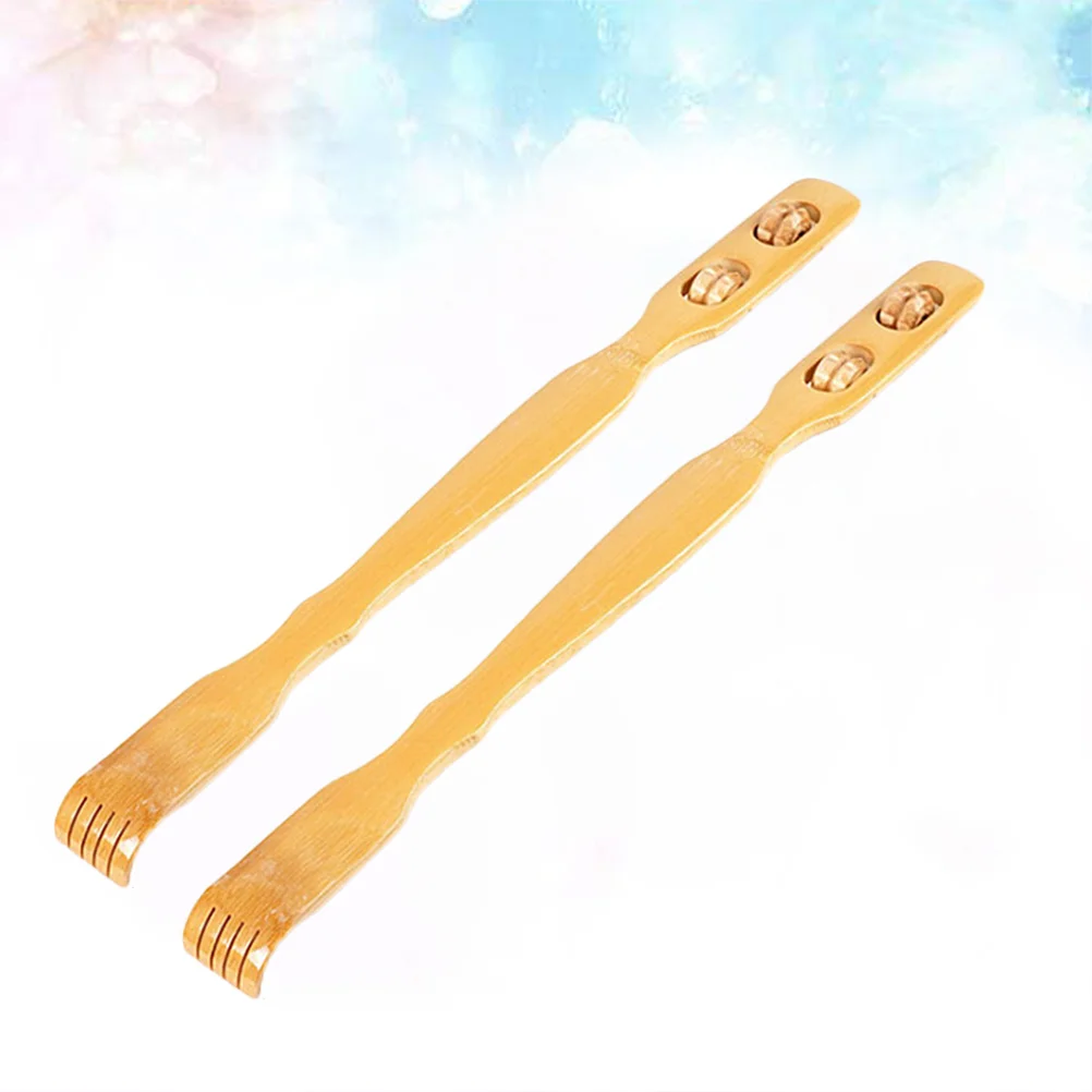 2 pçs ferramenta de coçar corpo scratcher massagem vara volta para homens bambu madeira backscratcher o velho