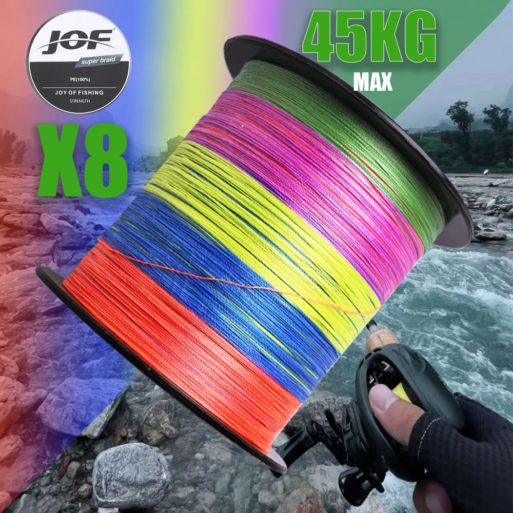 JOF 8-fach geflochtene Angelschnur Multifilament 300M 500M 1000M Karpfenangeln Japanische Geflochtene Schnur Angelzubehör PE-Schnur