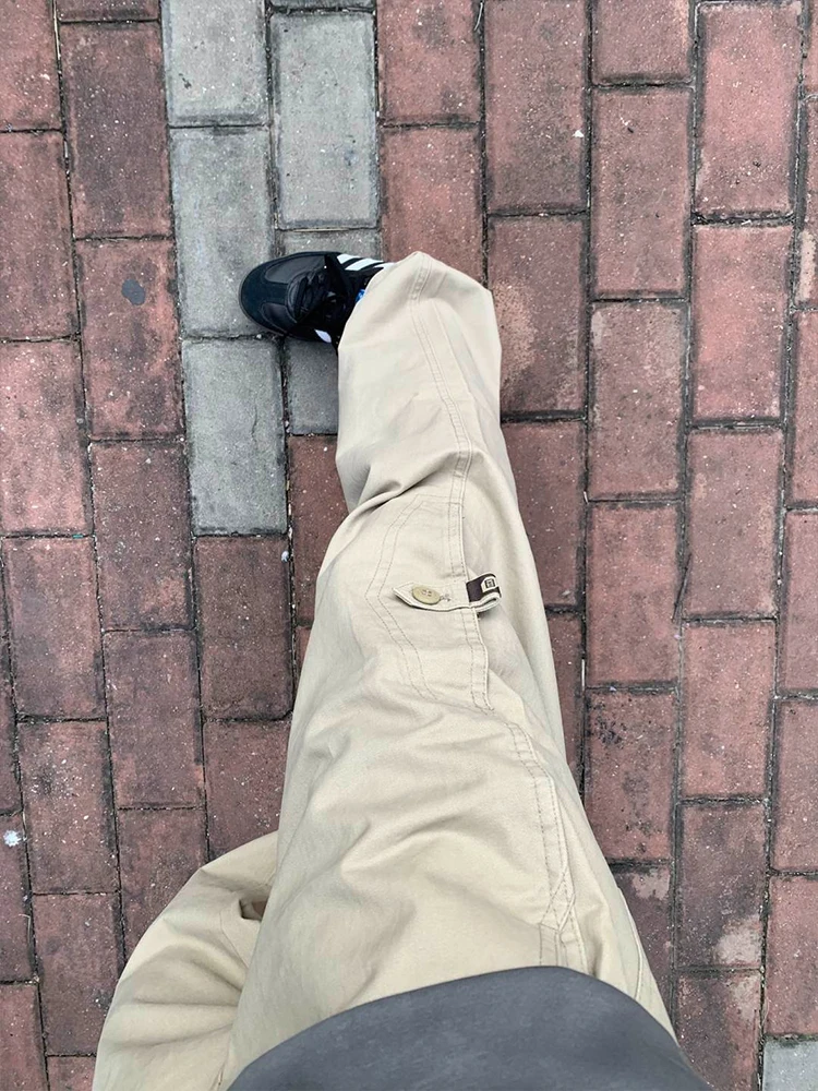 

American Retro Khaki Straight Leg Casual Pants Men's Spring Cleanfit Loose Versatile Logging Workwear Trousers