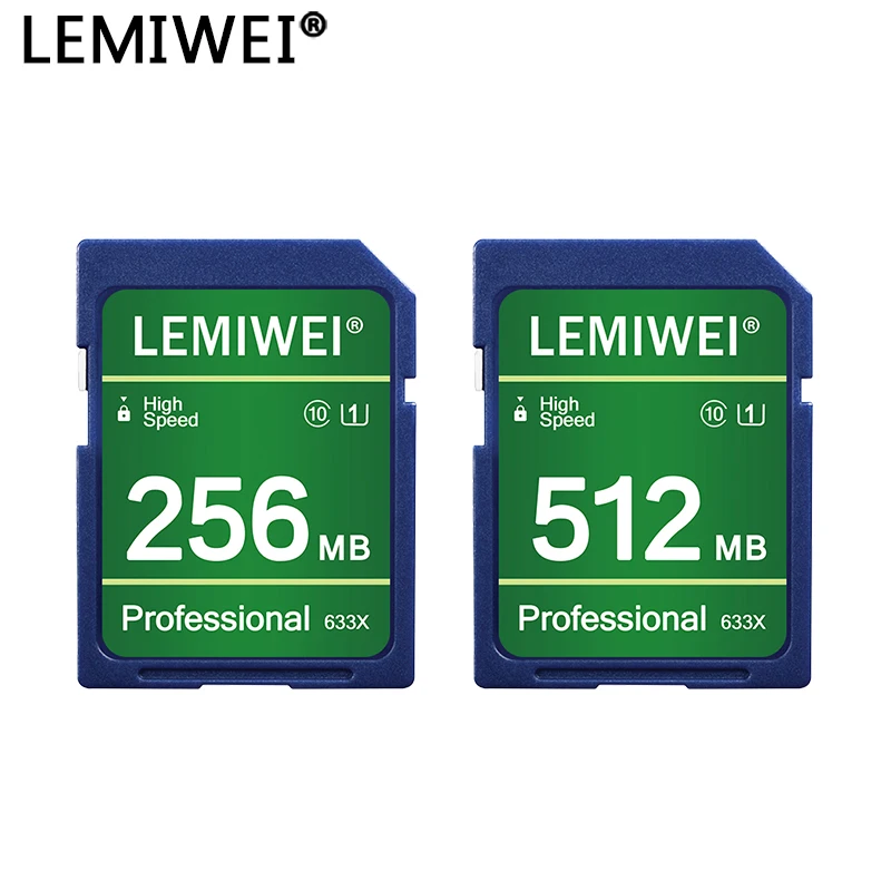 Высокоскоростная SD-карта LEMIWEI, 256 Мб, 512 МБ, 1 ГБ, 2 Гб, профессиональная SD-карта памяти класса 10 U1 для камеры