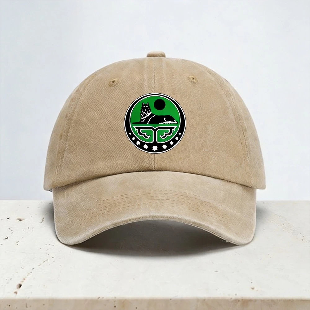 

Chechen Wolf baseball hat Summer Unisex Vintage Adjustable Sun Visor caps outdoor casual sports Soft top Washed cowboy caps