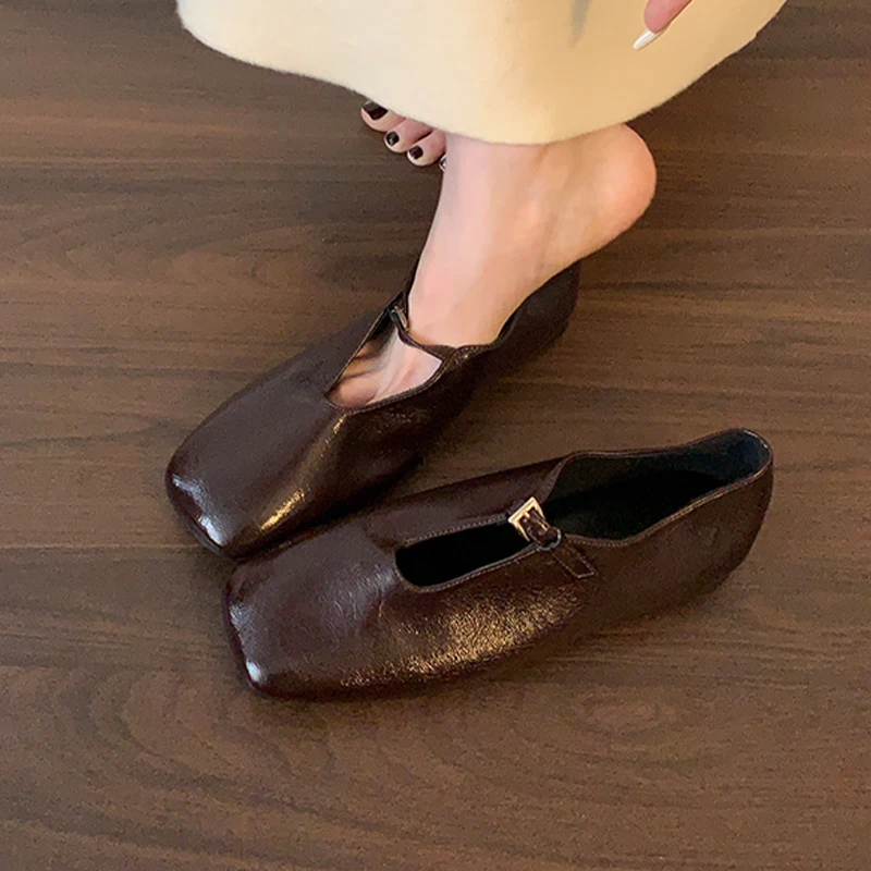 

Loafers Shoes Women Flats Square Toe Casual Sport Shoes Fashion Dress Sneakers 2025 New Trend Walking Cozy Zapatillas De Mujer