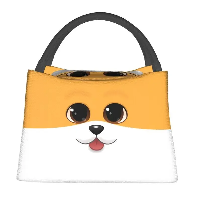 Cute Corgi Puppy Insulated Lunch Bags for Women Resuable Pembroke Welsh Corgi Dog Thermal Cooler Bento Box Beach Camping Travel