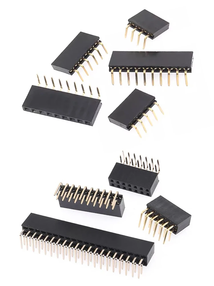 5~20pcs 2.54mm single row bent female/double row bent female 1 * 2/3/4/5 * 6/40P/2 * 3/4/5/6/7/10/12/20/40P connector socket