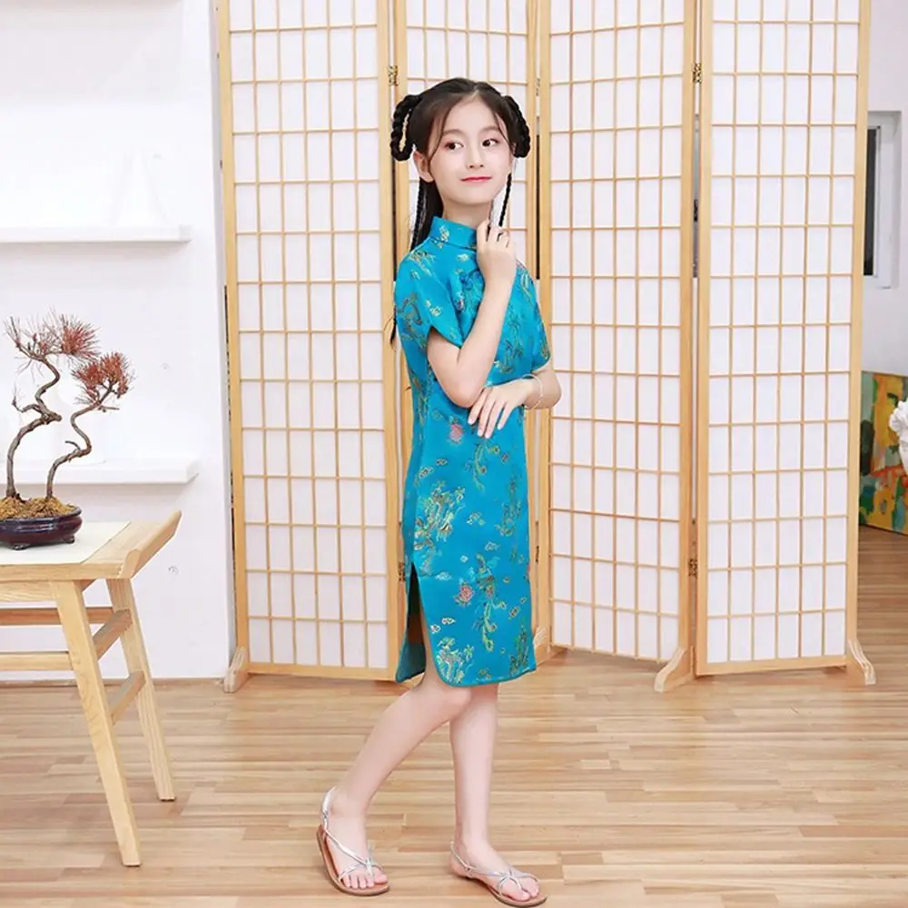 Niche Design Comfortable Autumn Summer Girl Gift Girls Skirt Chinese Style Dress Kids Traditional Dress Qipao Girls Cheongsam