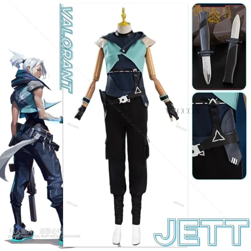 

Game Anime Costume Clothes Valorant Cosplay Unisex Performance Battle Dress Halloween Party Woman Jett6;d'3,h'7.b;