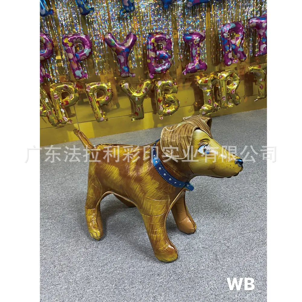 Balloon Walking Children Balloon Pet Aluminum Film Balloon Gold Dog Walking Cute Cartoon 4D Standing Set Type Shape Style Origin