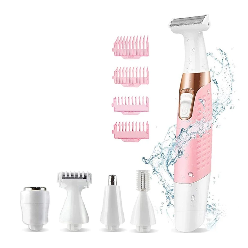 

Portable Multifunctional Women Epilator Hair Removal Painless 5 in 1 Lady Trimmer Shaver for Eyebrow Face Underarm