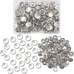 25 set di chiusure a scatto di perle Kit con combinazione di scatole bottoni a pressione con anello a cinque griffe da 10mm per bottoni a bottone per vestiti della camicia