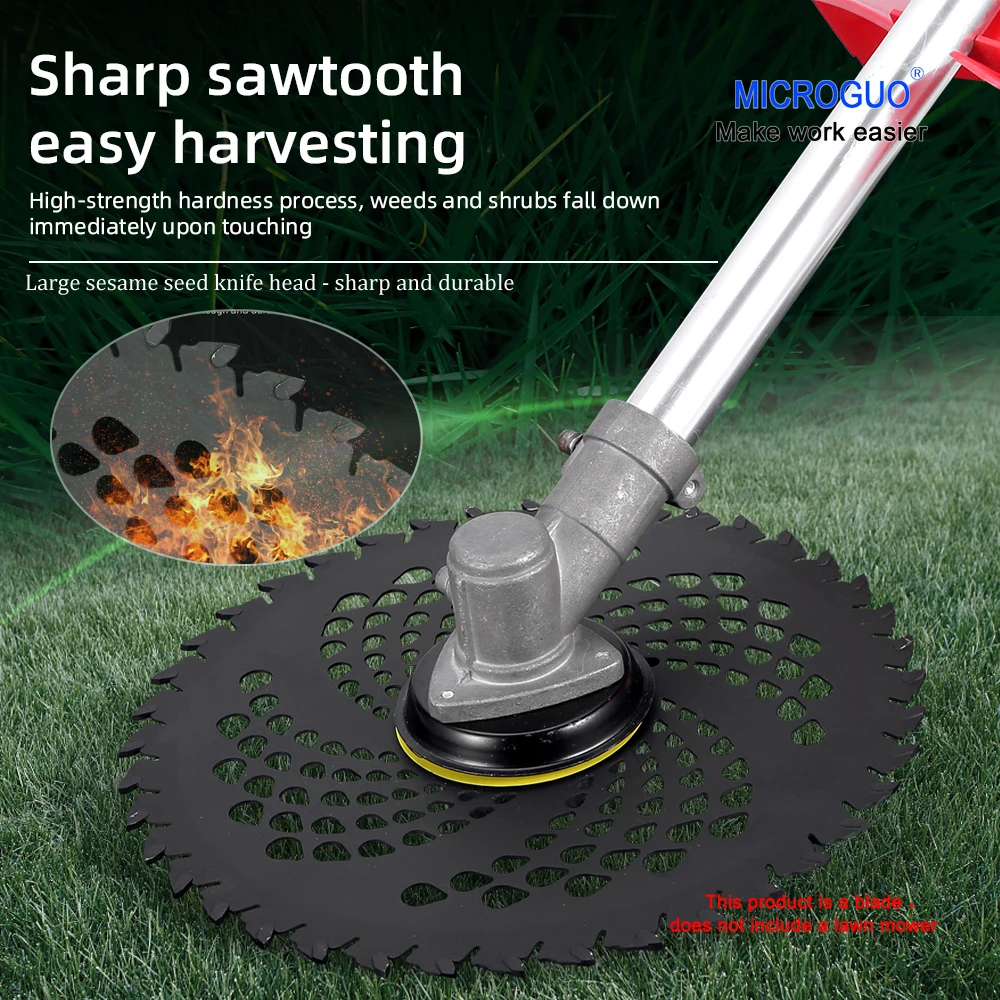 

MICROGUO Grass mower large alloy blade M1Inch cutting head for mowing grass, trimming shrubs and thick branches. Gardening tool.
