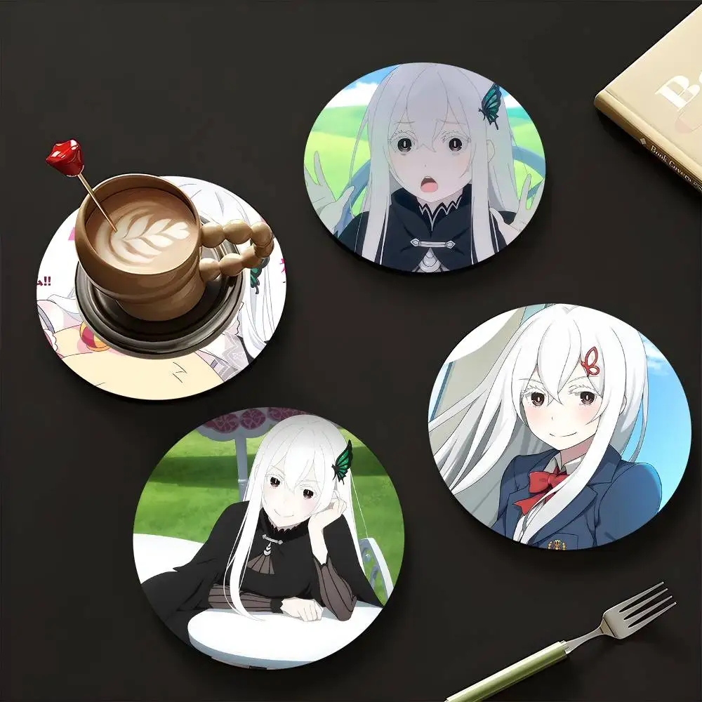 1pc Echidna Anime Characters Wooden Coaster Colour Printing Cup Mat Home Desk Decoration Gifts