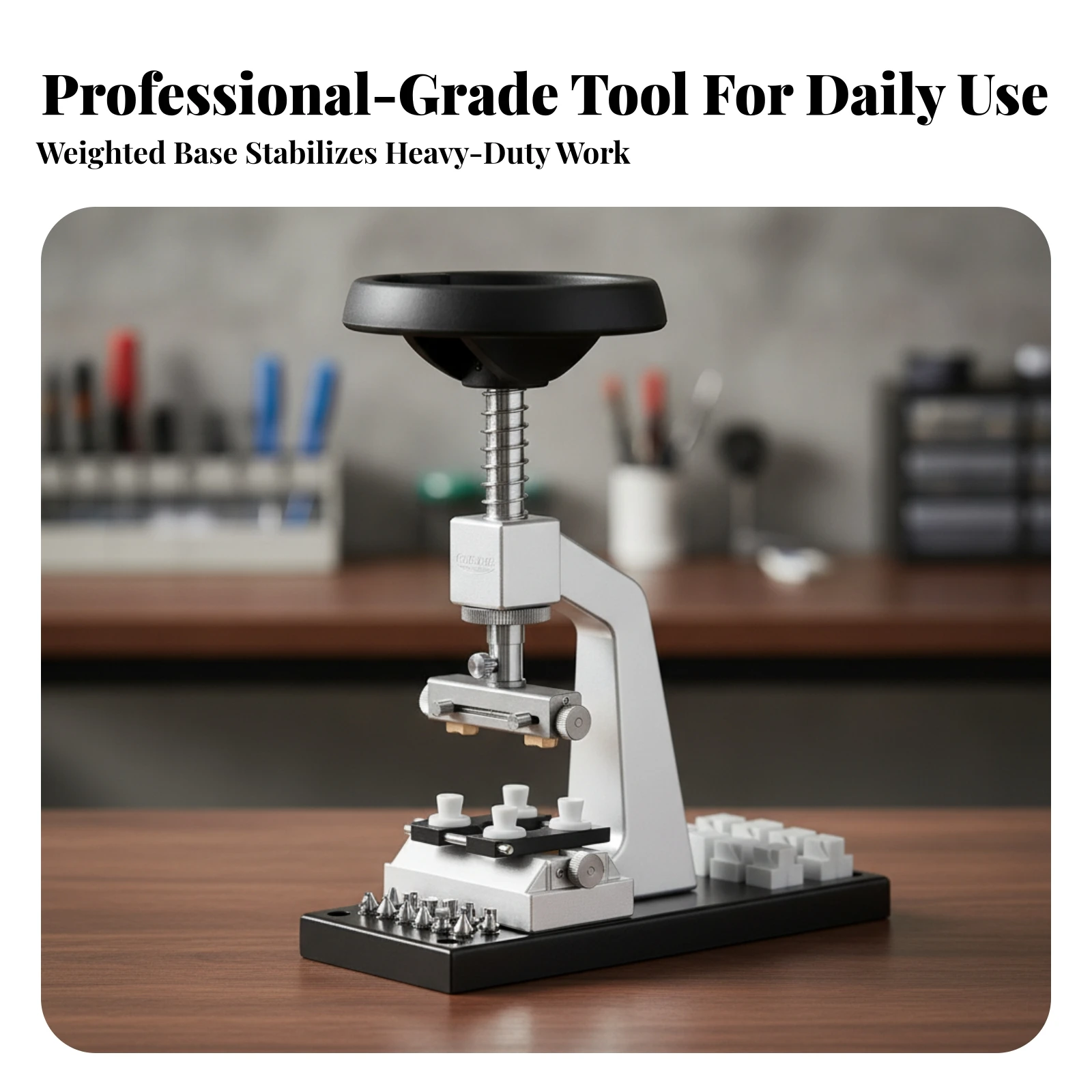 Watch Case Opener Machine Professional Watch Case Opener with Steel Claws Bench-Top Screw-Driven for Watchmakers, Repair Shops