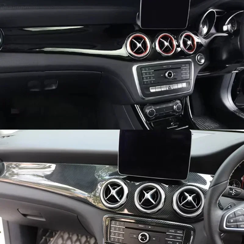 For Mercedes Benz A GLA CLA Class W176 W117 2013-2019 ABS Carbon Fiber Available Dashboard Decoration Central Console Panel