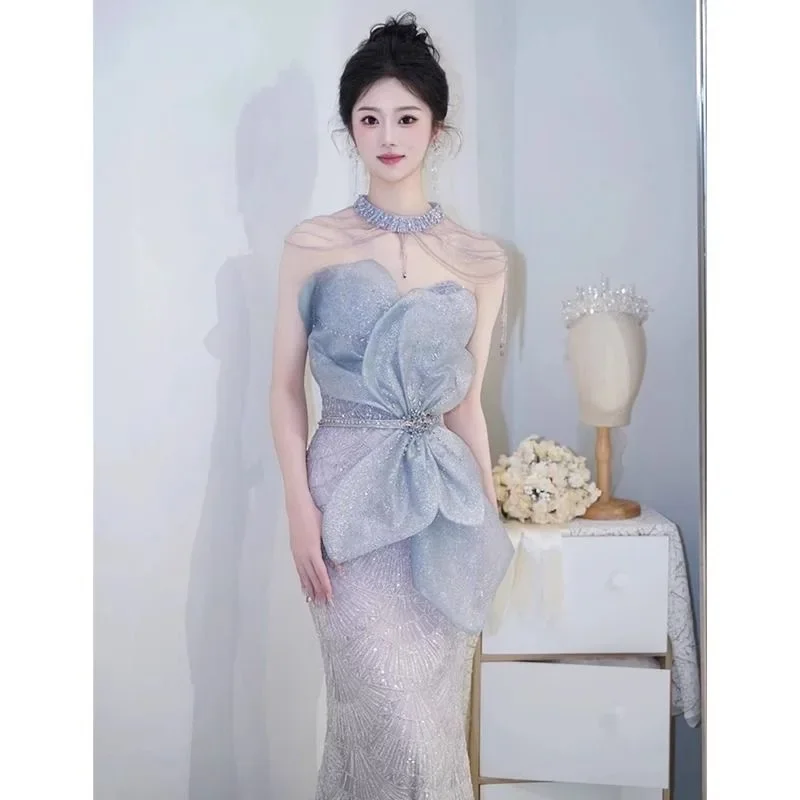 

High-end No. 47 Evening dress new style banquet temperament adult dress long style