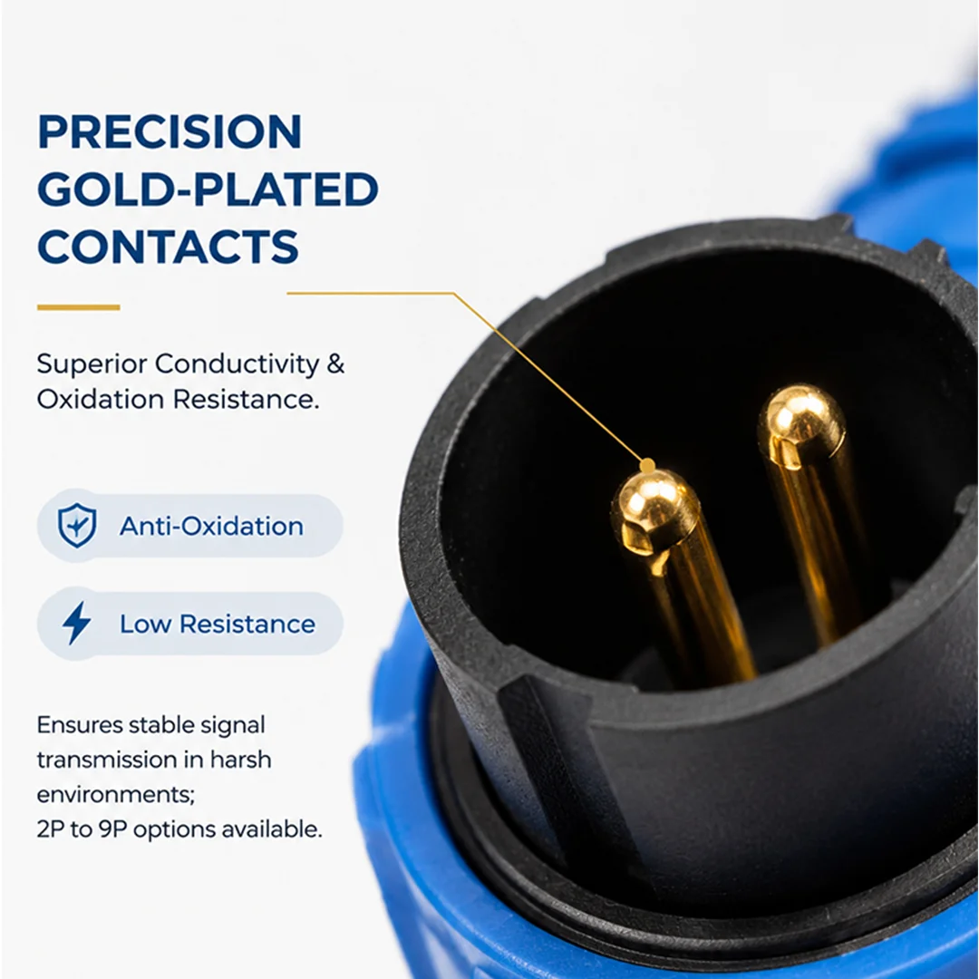 SP13 Cable to Cable Circular Connector Sets 2 3 4 5 6 7 9 Pin Black Blue Threaded Coupling Plug Socket Options for Workshop Use